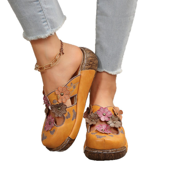 Damen Bequeme Blumensandalen mit ergonomischem Fußbett und modischen Akzenten R&B