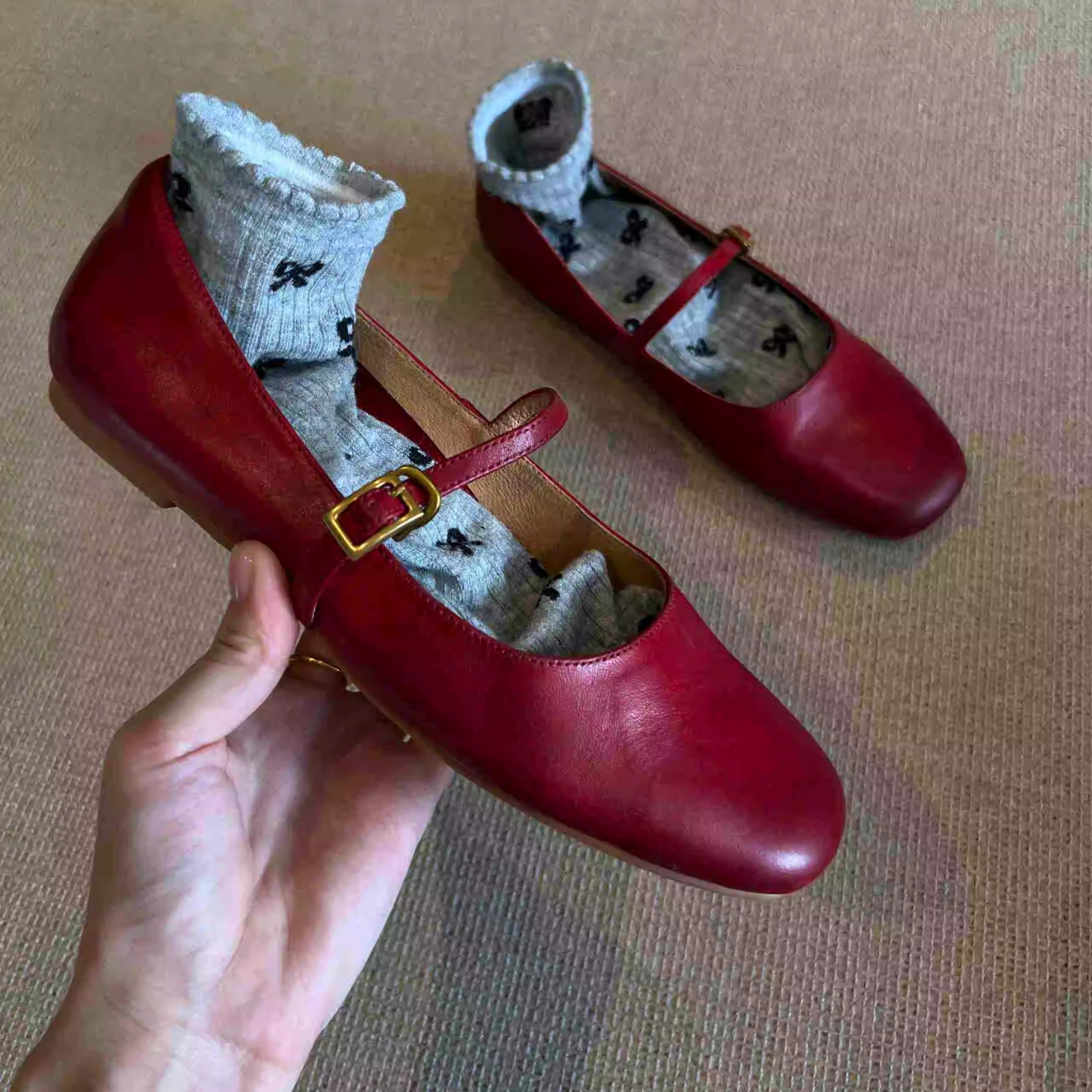 Damen elegante Mary Janes mit komfortabler Sohle und verstellbarem Riemen R&B