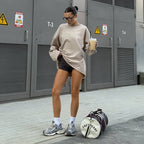 Damen stylischer Oversized Pullover mit modischen Ärmeldetails R&B