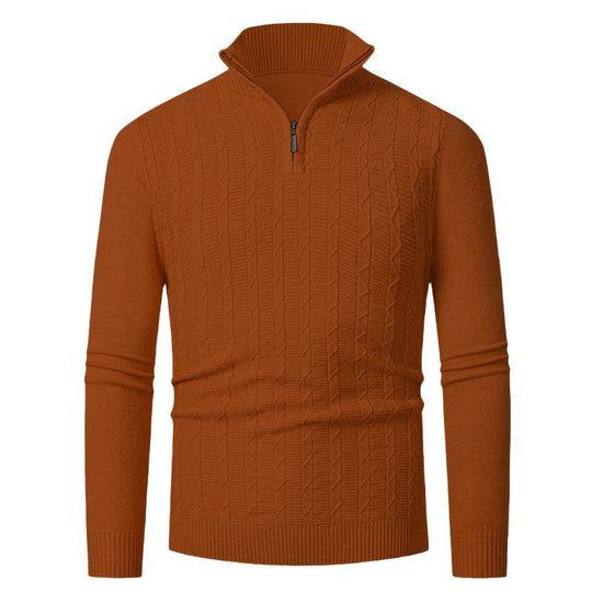 Herren hoher Kragen Strickpullover R&B