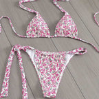 Damen Floral Triangel-Bikini mit seitlichen BindR&Bändern R&B