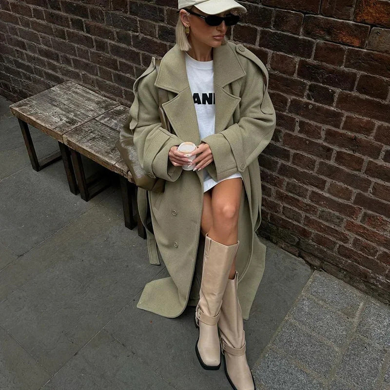 Damen Federgewicht Oversize-Mantel R&B