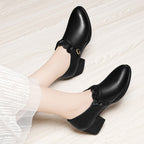 Damen elegante Stiefeletten mit Zierschnalle und komfortablem Absatz R&B