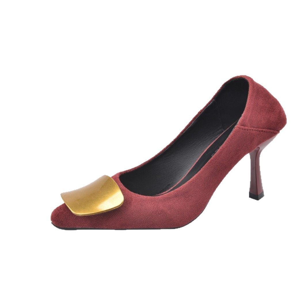 Damen Elegante Pumps mit modischem Gold-Akzent R&B