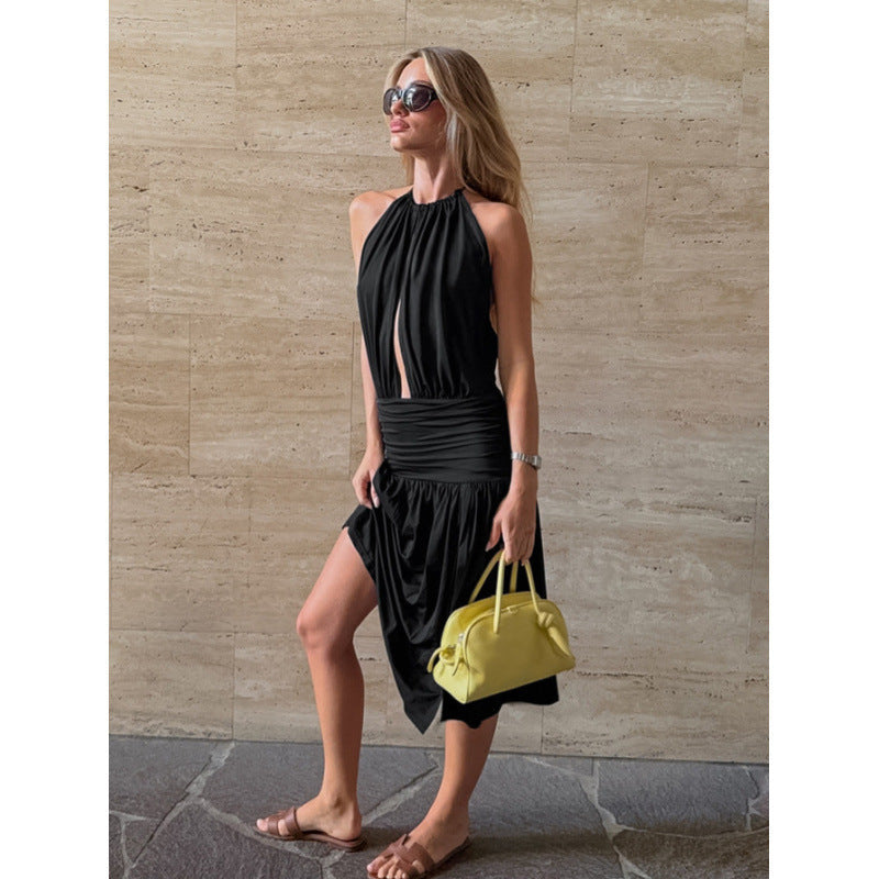 Damen Wickelkleid mit modischem Schnitt und elegantem V-Ausschnitt R&B