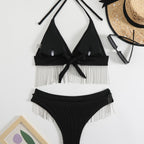 Damen Triangel-Bikini mit festlichem Fransen-Design R&B