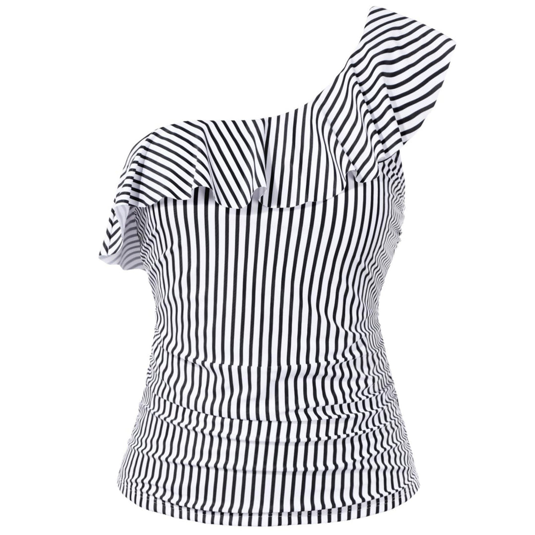 Damen Einseitiges Badeoberteil mit voluminösem Rüschendesign R&B