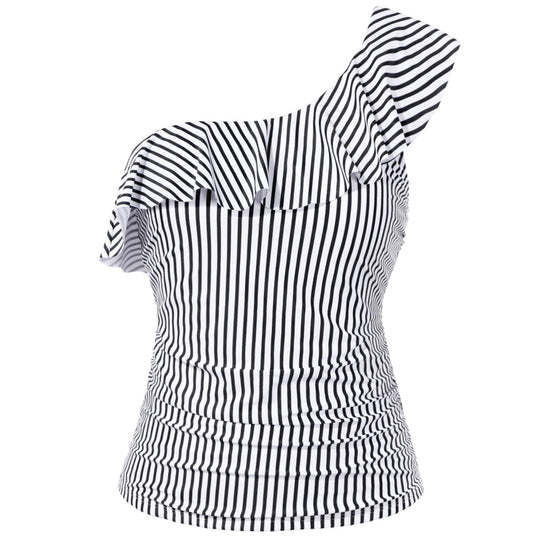 Damen Einseitiges Badeoberteil mit voluminösem Rüschendesign R&B