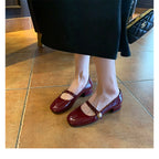Damen elegante Mary Jane Ballerinas mit modischer Schnalle R&B