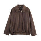 Damen Oversized Jacke aus hochwertigem Kunstleder R&B