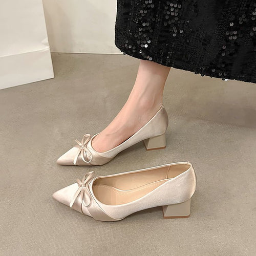 Damen elegante Spitzen High Heels mit dekorativem Schleifenakzent R&B