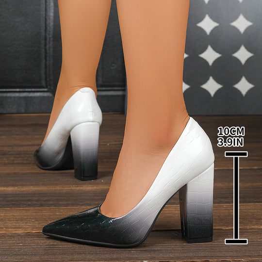 Damen Pumps mit modischem Kroko-Design und stilvollem Blockabsatz R&B