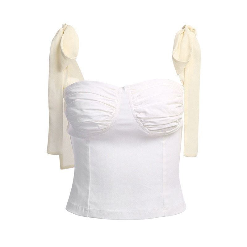Damen Blusenoberteil mit raffinierten Trägern und eleganter Raffung R&B