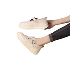 Damen Plateausneaker mit modischem Riemchen und atmungsaktiver Textiloberfläche