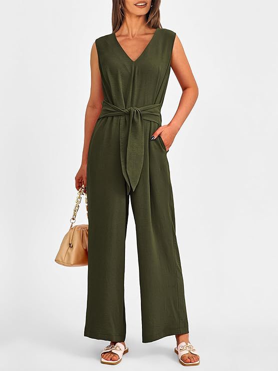 Damen eleganter Jumpsuit mit tailliertem Schnitt und weitem Bein R&B