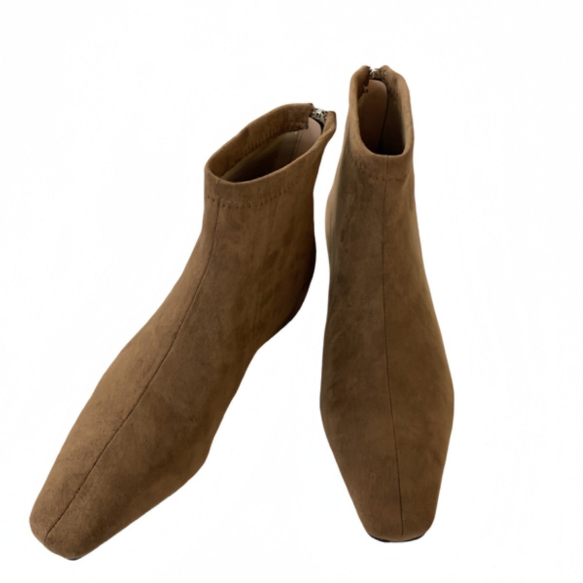 Damen modische Ankle Boots aus feinem Wildleder mit spitzem Schnitt und leichter Keilsohle R&B