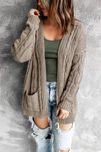 Damen Strickjacke mit voluminösen Ärmeln und tiefen Taschen R&B