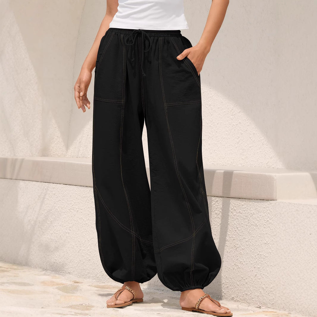 Damen Lässige Weitbein-Hose mit praktischen Taschen R&B