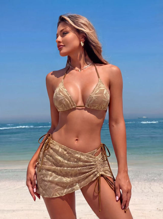 Damen Triangel-Bikini mit seitlichem Raff desig R&B