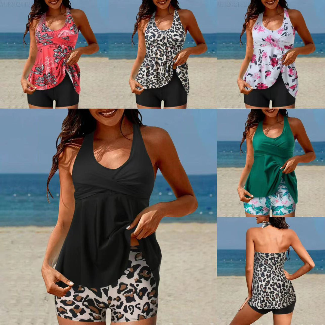 Damen Tankini-Set mit Hohe Taille und Sportlichem Flair R&B