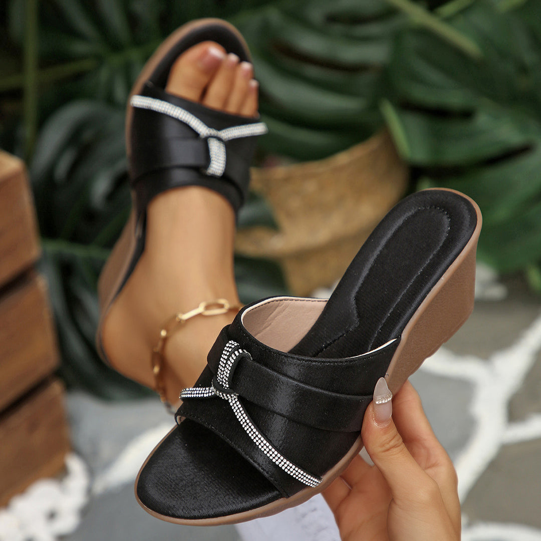 Damen Wedge-Sandalen mit glitzernden Applikationen R&B