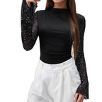 Damen Elegantes Oberteil mit Glitzer R&B