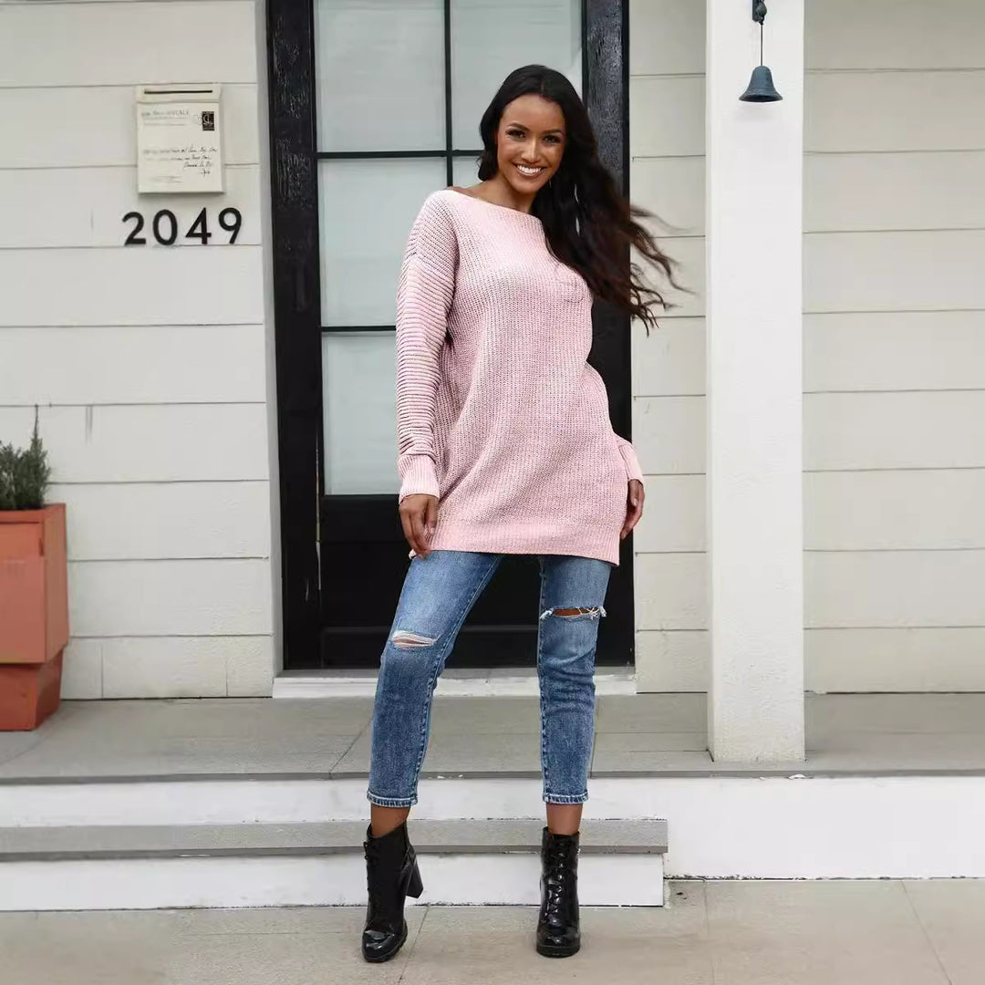 Damen Oversized Strickpullover mit weichem Strukturmuster R&B