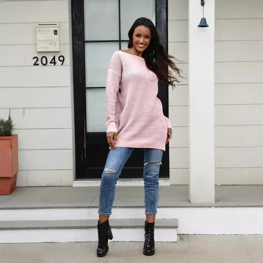 Damen Oversized Strickpullover mit weichem Strukturmuster R&B