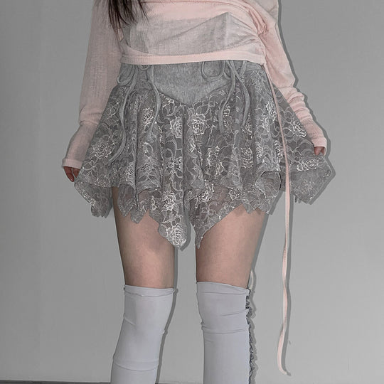 Damen Spitzenrock mit anpassbarem Bund R&B