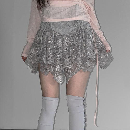 Damen Spitzenrock mit anpassbarem Bund R&B