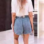 Damen Denim-Shorts mit elastischem Bund R&B
