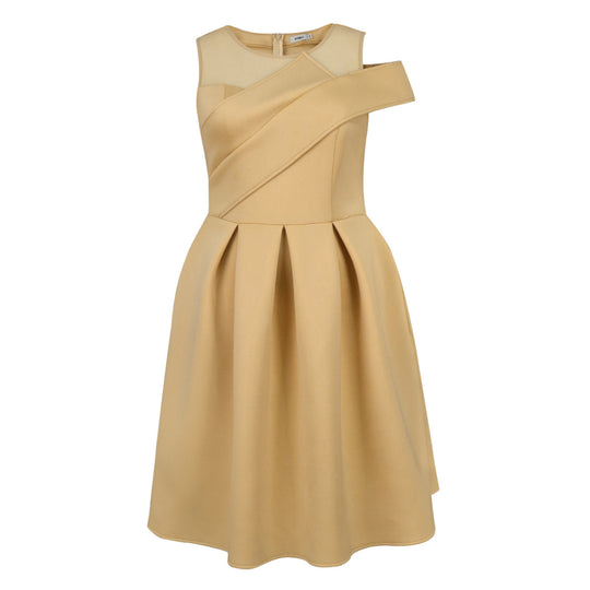 Damen Cocktailkleid mit asymmetrischem Schnitt und innovativen Plissee-Details R&B