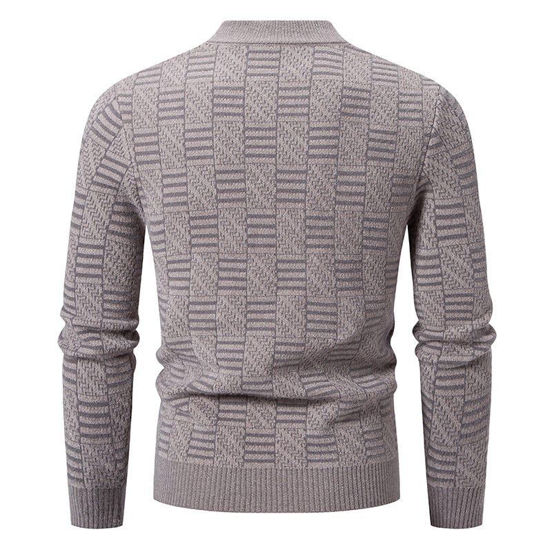 Herren Strickpullover mit strukturiertem Design und hohem Kragen R&B