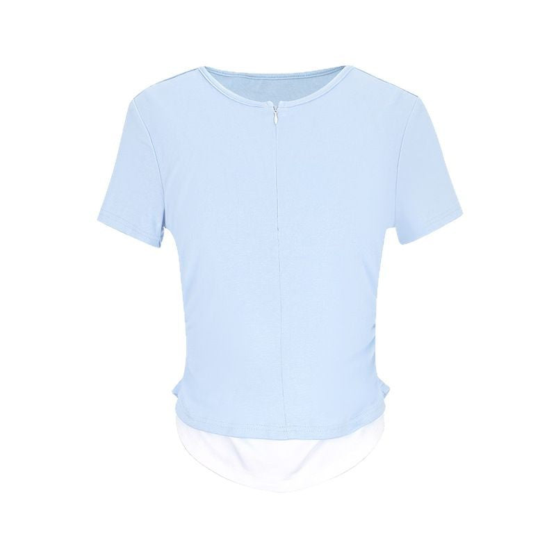 Damen Kurzarm Shirt mit innovativem Doppel-Layer-Design R&B