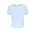 Damen Kurzarm Shirt mit innovativem Doppel-Layer-Design EB