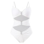 Damen Einteiler Badeanzug mit raffinierten Cut-Outs und stilvollem Wickeldetail R&B