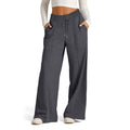 Damen breite Jogginghose mit elastischem Bund und seitlichen Eingrifftaschen