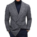 Herren modischer doppelreihiger Blazer mit feinem Strukturdesign R&B