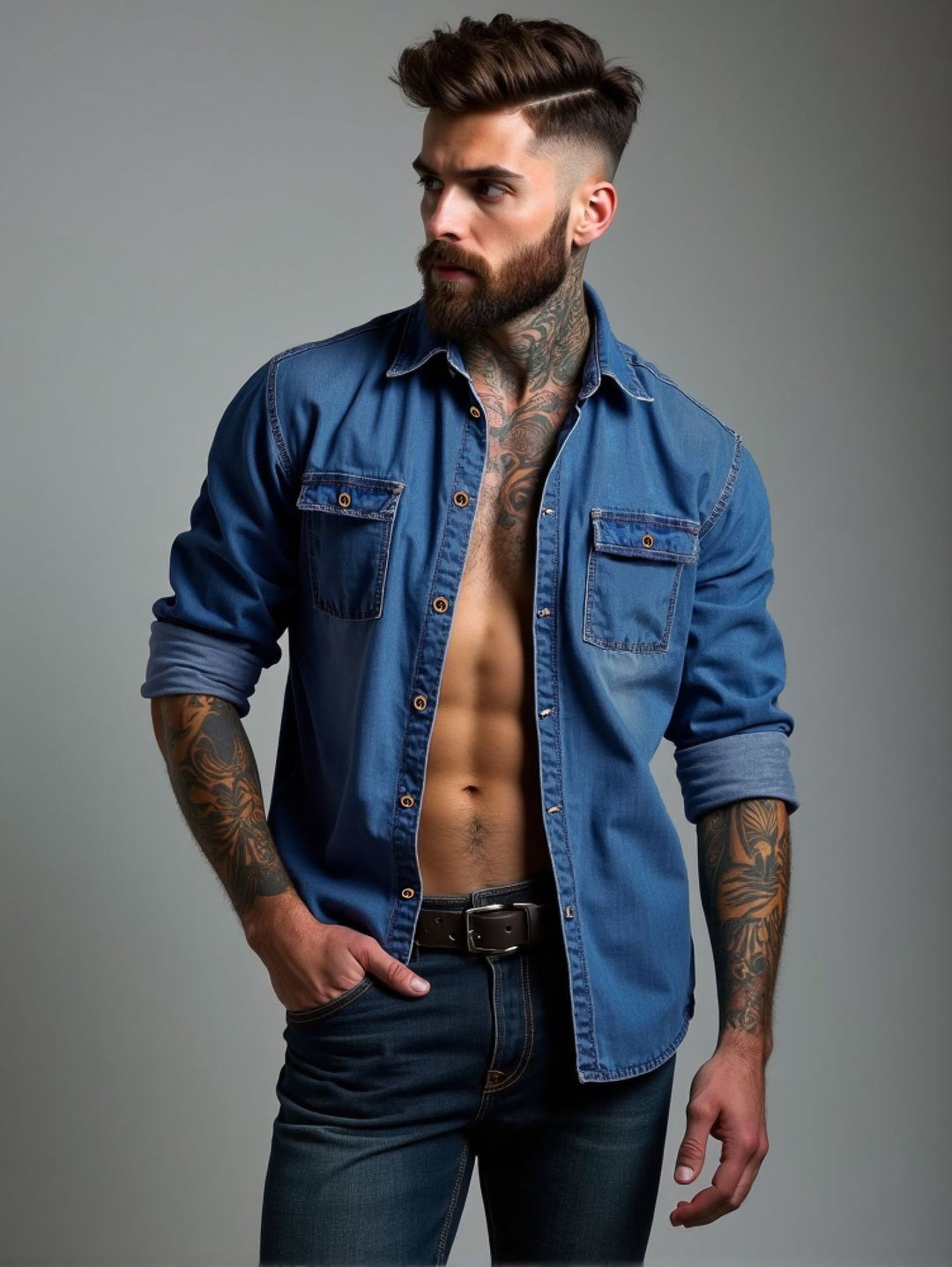 Herren lässige Baumwollhemd R&B