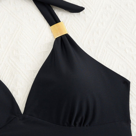 Damen Tankini mit tiefem V-Ausschnitt und dekorativem Knoten R&B
