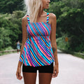 Damen Tankini mit verspieltem Streifenmuster R&B