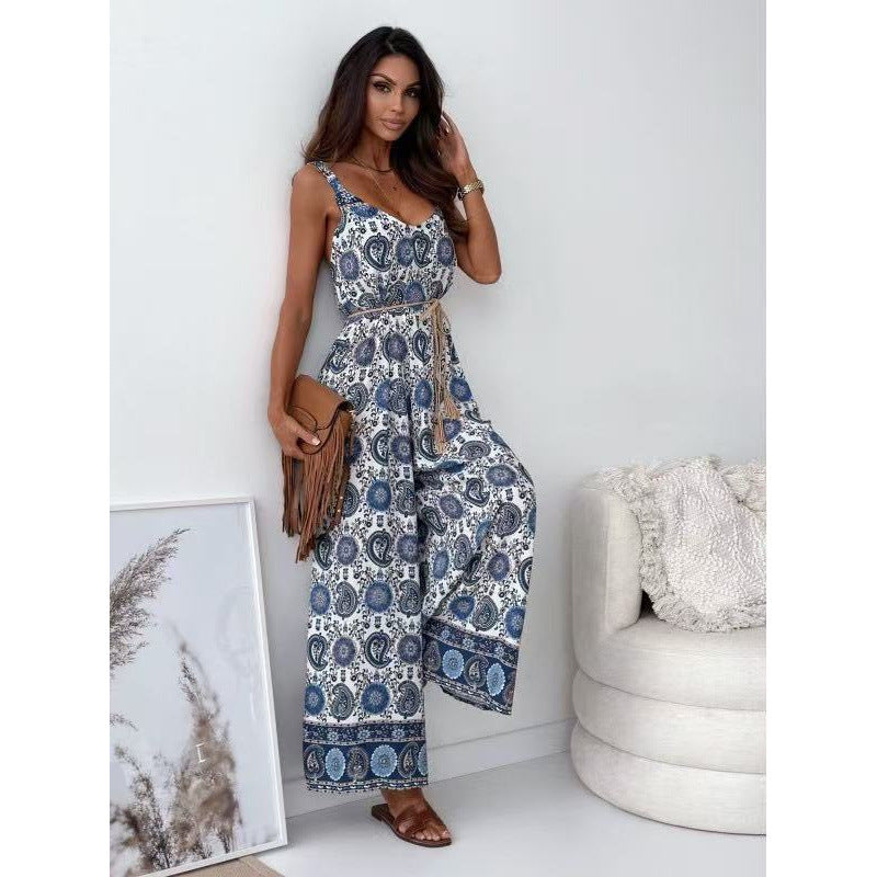 Damen Bohemian Weitbeiniger Bodysuit R&B