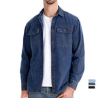 Herren Denim Hemd mit zwei Brusttaschen und modischem Schnitt