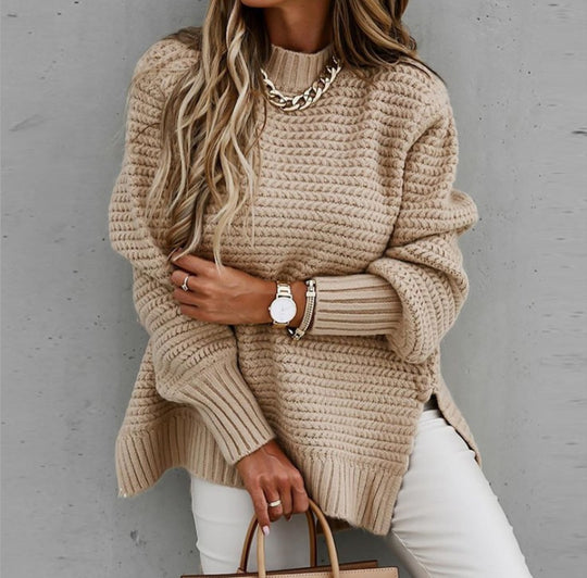 Damen Grobstrickpullover mit elegantem Strukturdesign und lässiger Passform R&B