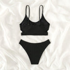 Damen raffinierter Bikini mit gestreiftem Design