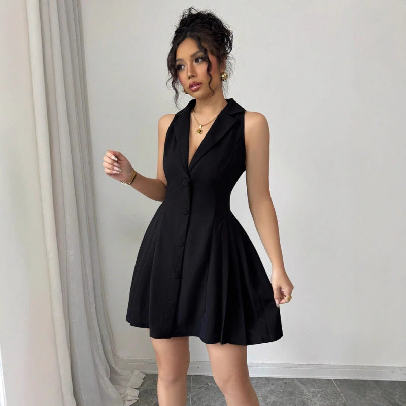Damen Hemdblusenkleid mit schickem V-Ausschnitt und tailliertem Schnitt R&B