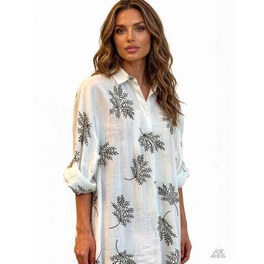 Damen Blusenshirt mit blumigem Motiv und legerem Schnitt R&B