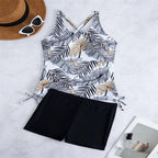 Damen Tankini-Set mit floralem Oberteil und sportlichem Höschen R&B