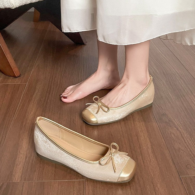 Damen Ballerinas mit feiner Lacklederoberfläche und bequemer Wedge-Sohle R&B