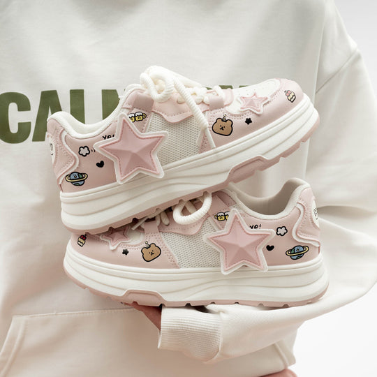 Damen Sneakers mit verspieltem Sternendesign und bequemer Dämpfung R&B
